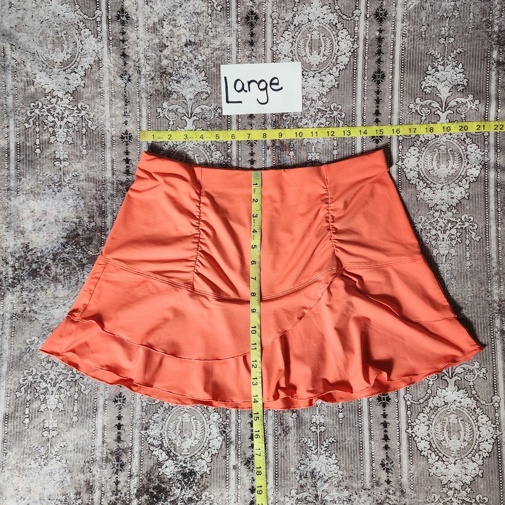 Coral Ruffled Tiered Swimsuit Cover Skirt - Picture 5 of 7